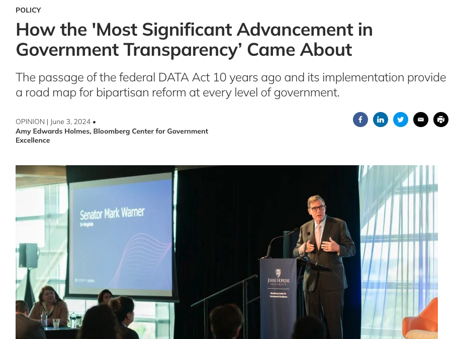 In the News: “How the ‘Most Significant Advancement in Government Transparency’ Came About”
